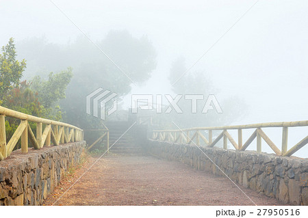 mountain trail in the foggy day, Tenerife 27950516