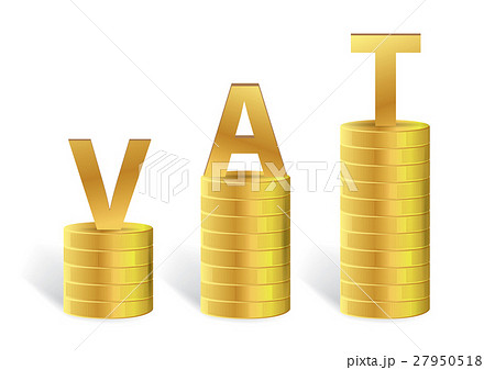 Word VAT on Gold Coin Isolated, 27950518