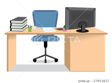 Computer desk, workplace cartoon 27951627