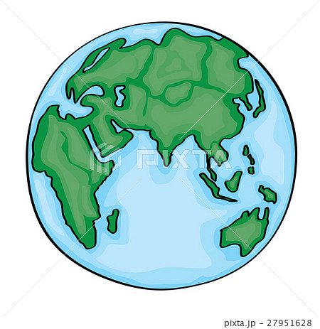 Hand drawn cute cartoon earth asian. Vector - Stock Illustration [27951628]  - PIXTA
