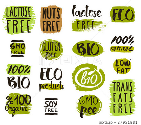 Organic food tags, elements and logo 27951881