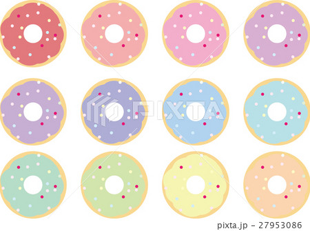 アイシングクッキー風 ドーナツのイラスト素材