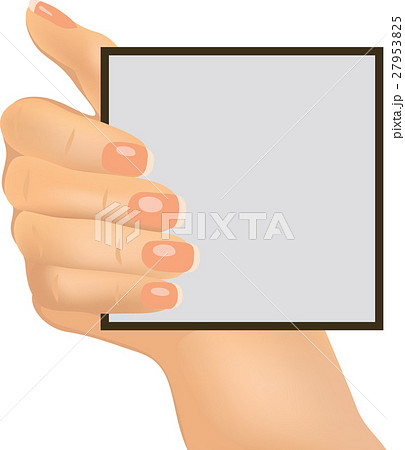 Hand holding an empty paper, vector illustration 27953825