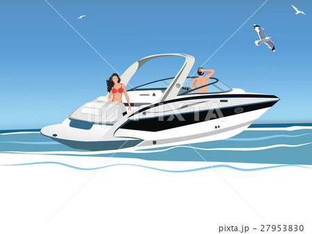 young women and a man resting on a boat young women and a man resting on a boat 27953830