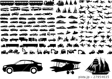 Transportation silhouettes collection Transportation silhouettes collection 27954635