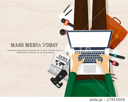 Mass media background in a flat  - Stock Illustration [27955009]  - PIXTA