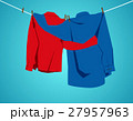 Two shirts Hanging on a clothesline with embracing 27957963