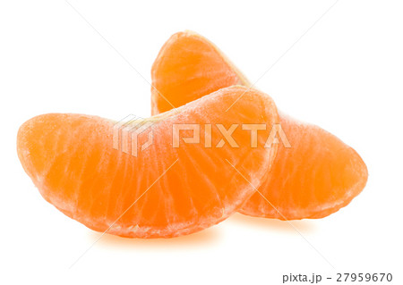 Two slices of tangerine isolated on white Two slices of tangerine isolated on white 27959670