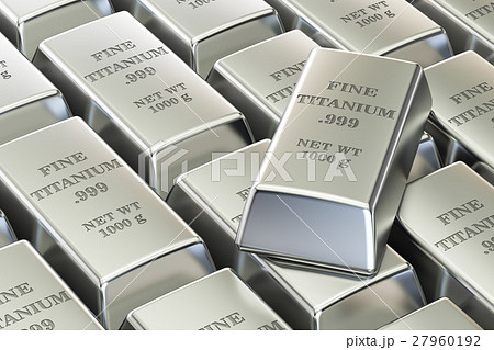 titanium ingots background, 3D rendering 27960192