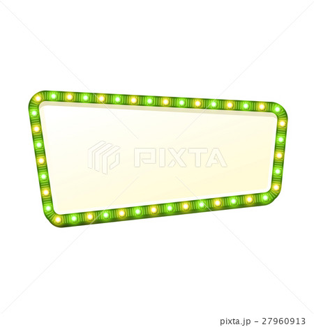 Blank 3d retro light sign with shining bulbs Blank 3d retro light sign with shining bulbs 27960913