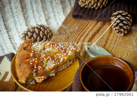 Pie, tea and Incense stick. Aromatherapy 27962001