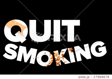 Quit smoking message on a black background 27966678