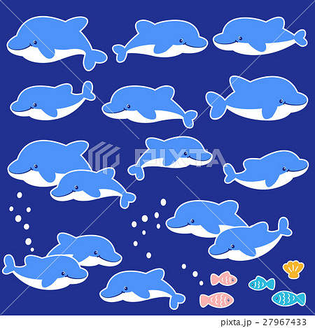 イルカのイラストのイラスト素材