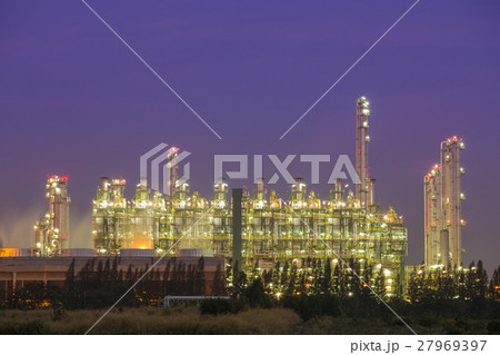 Oil refinery industrial plant with sky Oil refinery industrial plant with sky 27969397
