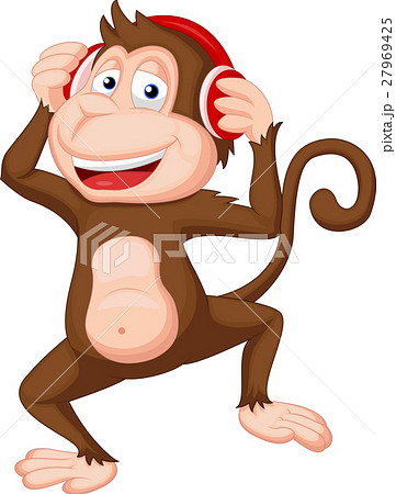 Cute monkey dancing Cute monkey dancing 27969425