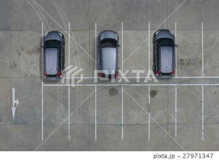 Empty parking lots, aerial view. 27971347
