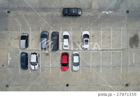 Empty parking lots, aerial view. 27971350