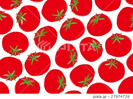 トマト とまと Tomato パターン 柄のイラスト素材