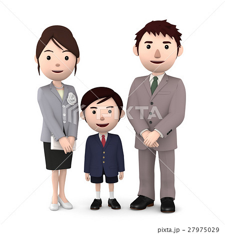 小学校 入学式 ファミリーB 白バック2 小学校 入学式 ファミリーB 白バック2 27975029