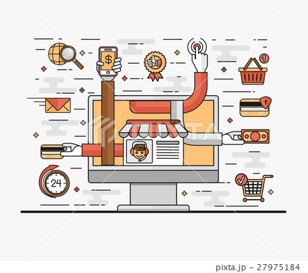 Set line art flat illustration of the concept 27975184