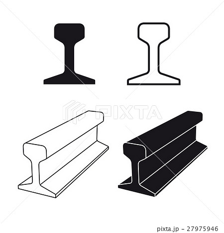 steel train rail track profile symbol 27975946