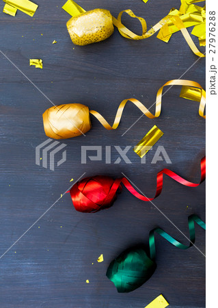 Carnaval decorations on dark wooden background Carnaval decorations on dark wooden background 27976288