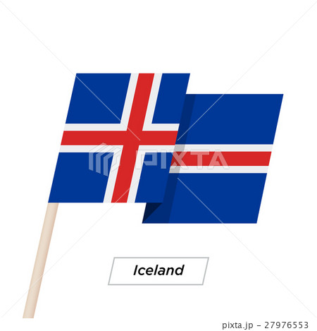 Iceland Ribbon Waving Flag Isolated on White Iceland Ribbon Waving Flag Isolated on White 27976553