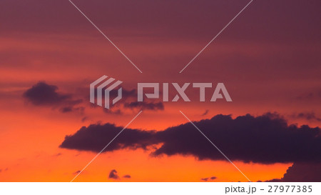 colorful sunset sky with orange cloud 27977385