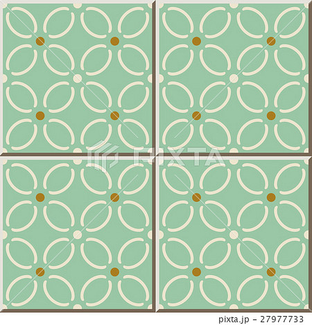 Ceramic tile light green curve cross line flower. 27977733