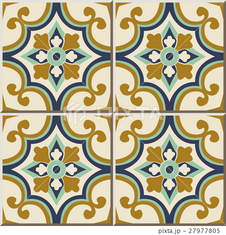 Ceramic tile round curve cross flower kaleidoscope 27977805