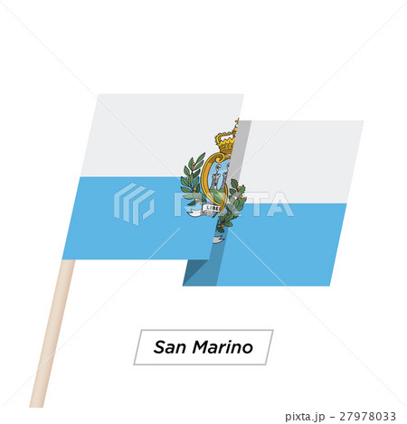 San Marino Ribbon Waving Flag Isolated on White