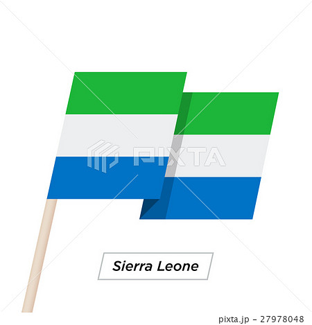 Sierra Leone Ribbon Waving Flag Isolated on White 27978048