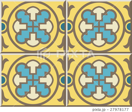 Ceramic tile of round geometry cross curve flower 27978177