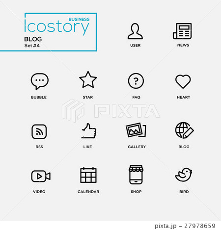 Modern blog simple thin line design icons 27978659