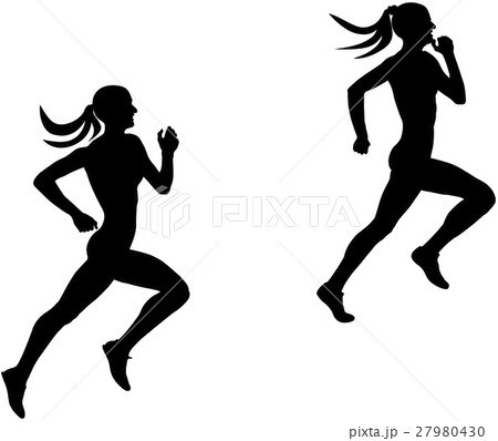 two slender female runner two slender female runner 27980430