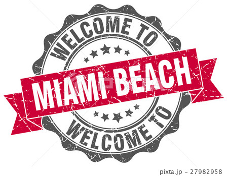 Miami Beach round ribbon seal 27982958
