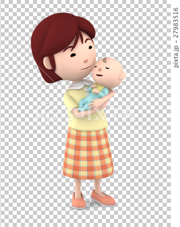 赤ちゃんを抱っこするママ2 27983516