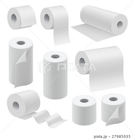 Realistic paper roll mock up set 27985035