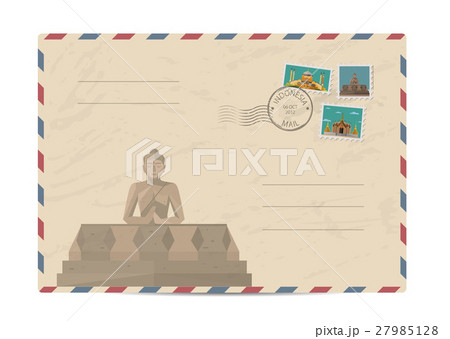 Vintage postal envelope with stamps 27985128