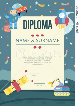 Diploma Cartoon Vector Template Diploma Cartoon Vector Template 27985846