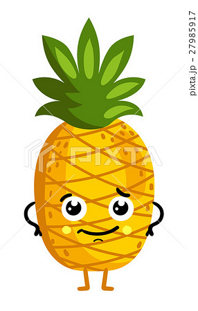 Funny fruit pineapple isolated cartoon character Funny fruit pineapple isolated cartoon character 27985917