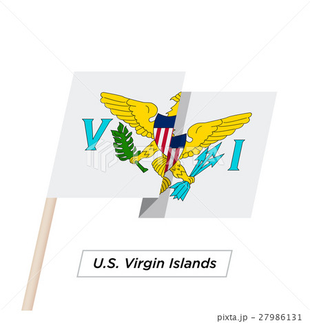 U.S. Virgin Island Ribbon Waving Flag Isolated on 27986131