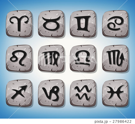 Zodiac Signs And Icons Set On Rocks Zodiac Signs And Icons Set On Rocks 27986422