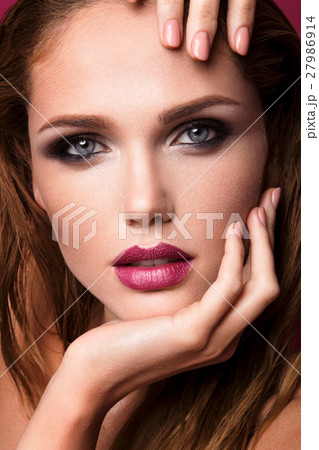 Glamour portrait of beautiful woman model with 27986914