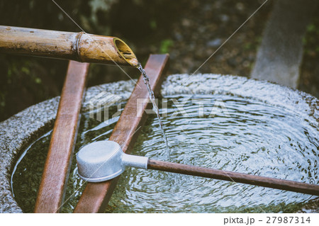Stone Tub at Japanese Temple or Shrines 27987314