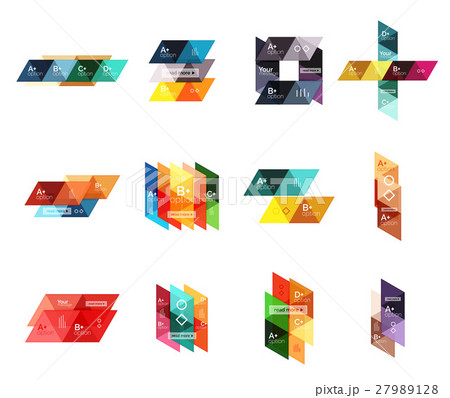 Vector set of colorful geometric infographics 27989128