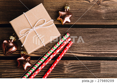 Christmas decorations on the wooden background 27989209