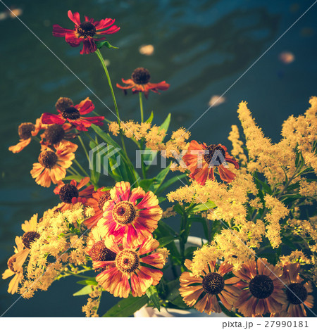 Bouquet of bright colorful summer flowers 27990181