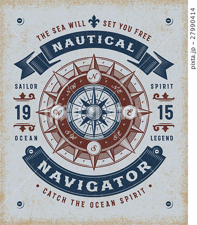 Vintage Nautical Navigator Typography 27990414