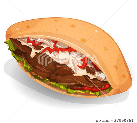 Kebab Sandwich Iconのイラスト素材 27990861 Pixta